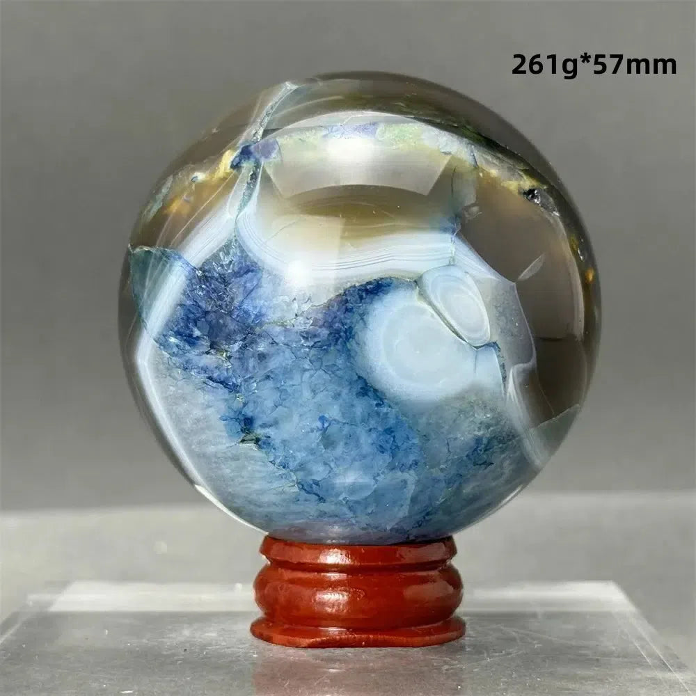 Blue Agate Sphere + Base