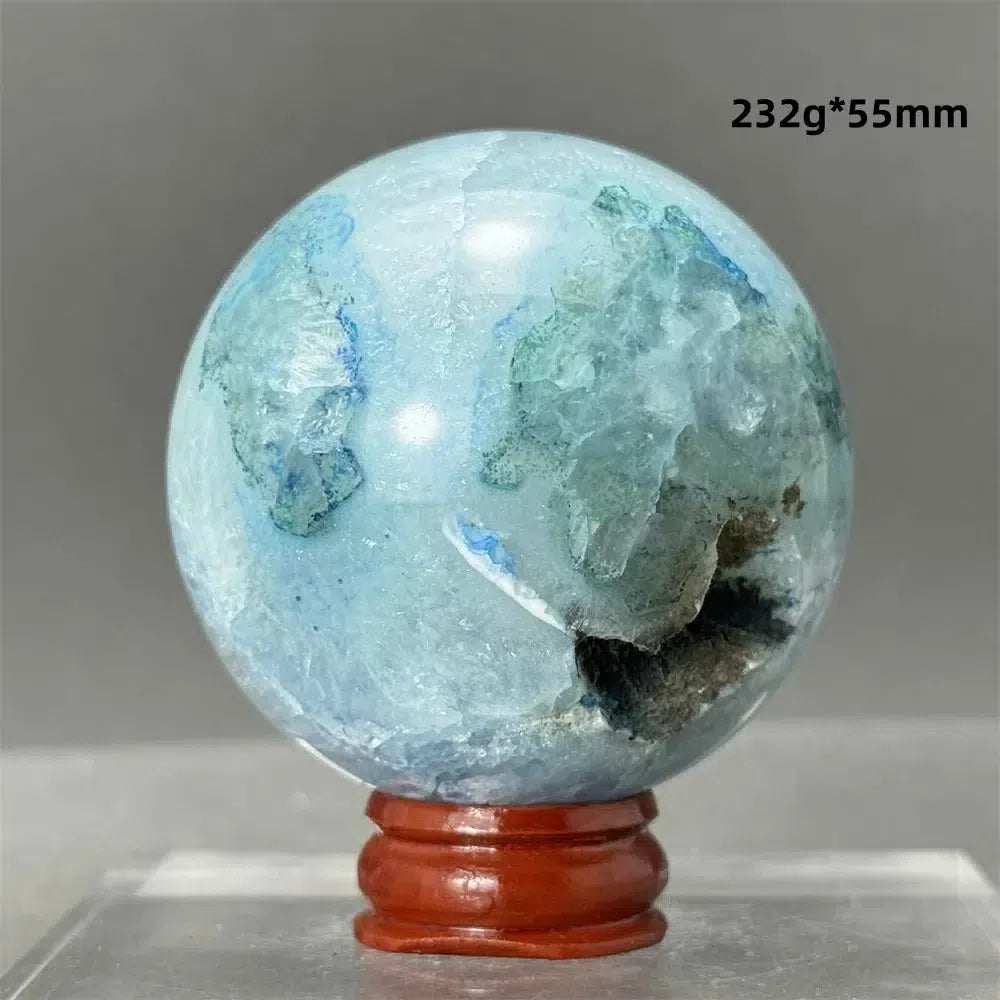 Blue Agate Sphere + Base