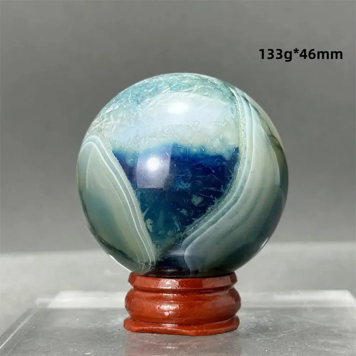 Blue Agate Sphere + Base