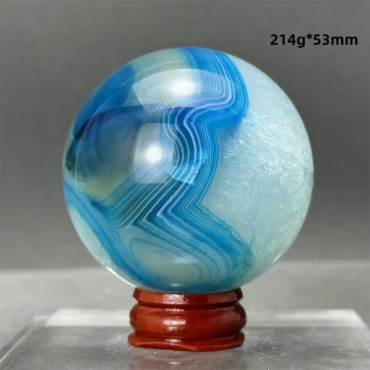 Blue Agate Sphere + Base