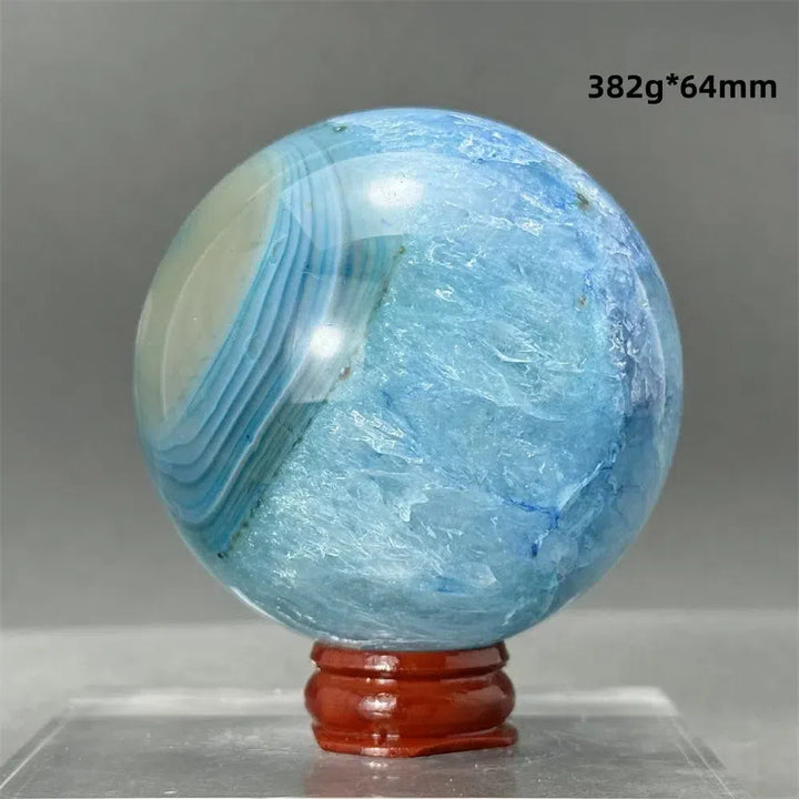 Blue Agate Sphere + Base