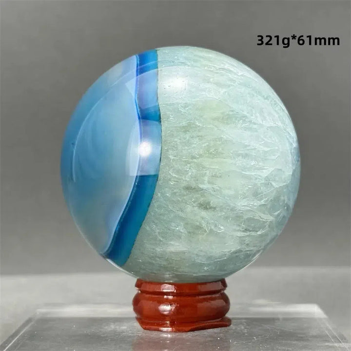 Blue Agate Sphere + Base