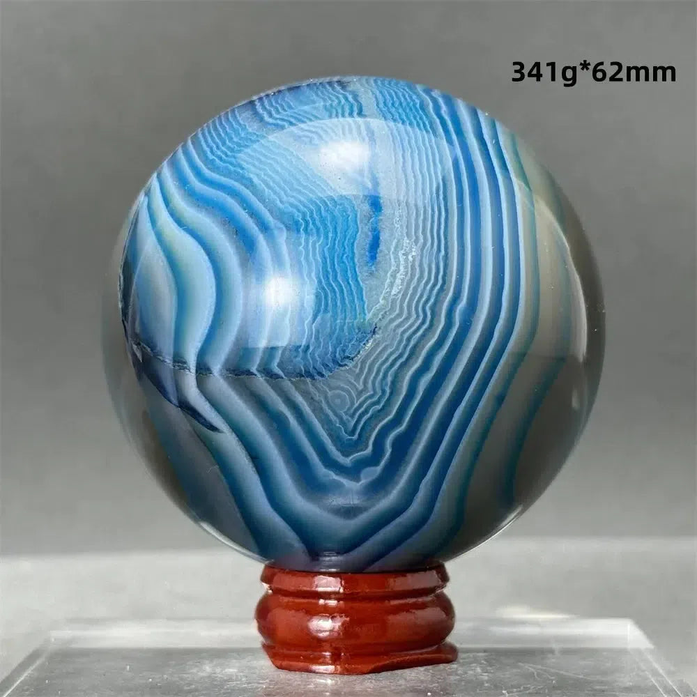 Blue Agate Sphere + Base