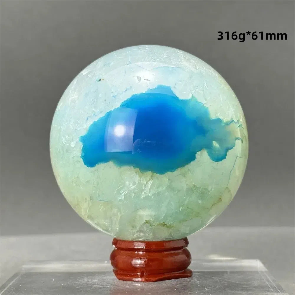 Blue Agate Sphere + Base