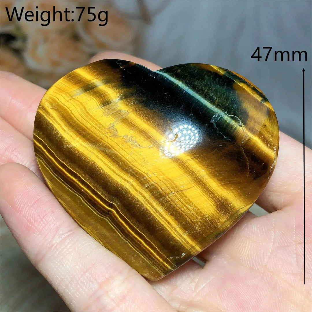 Blue And Yellow Tiger Eye Heart