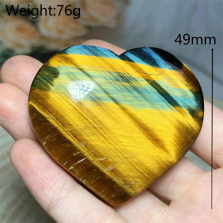 Blue And Yellow Tiger Eye Heart