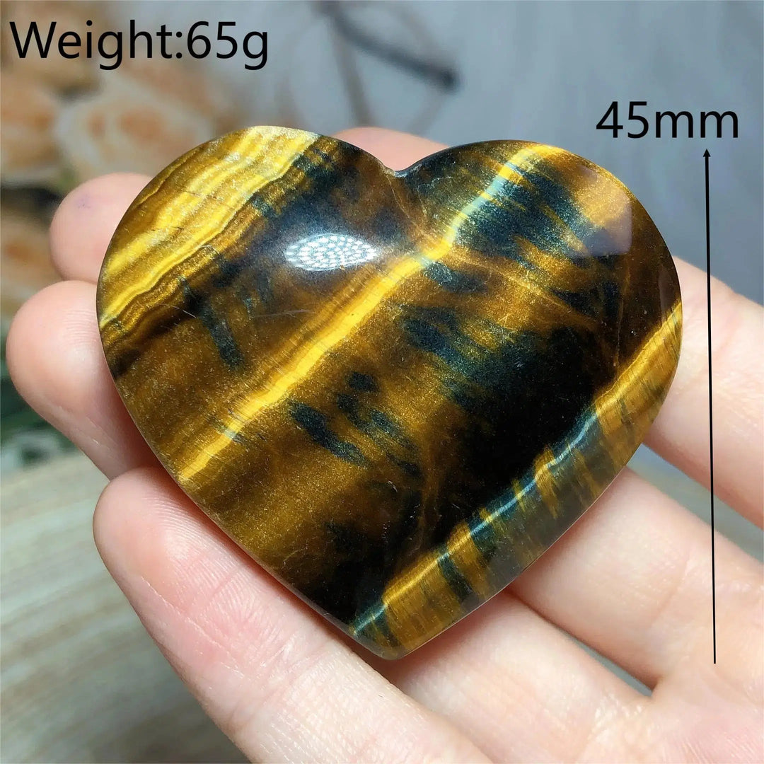 Blue And Yellow Tiger Eye Heart