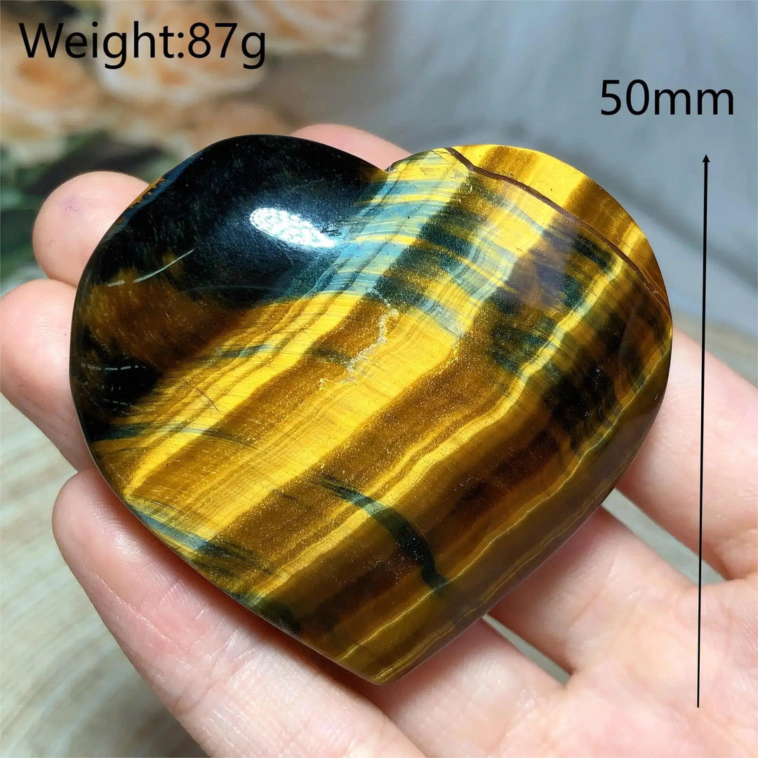 Blue And Yellow Tiger Eye Heart