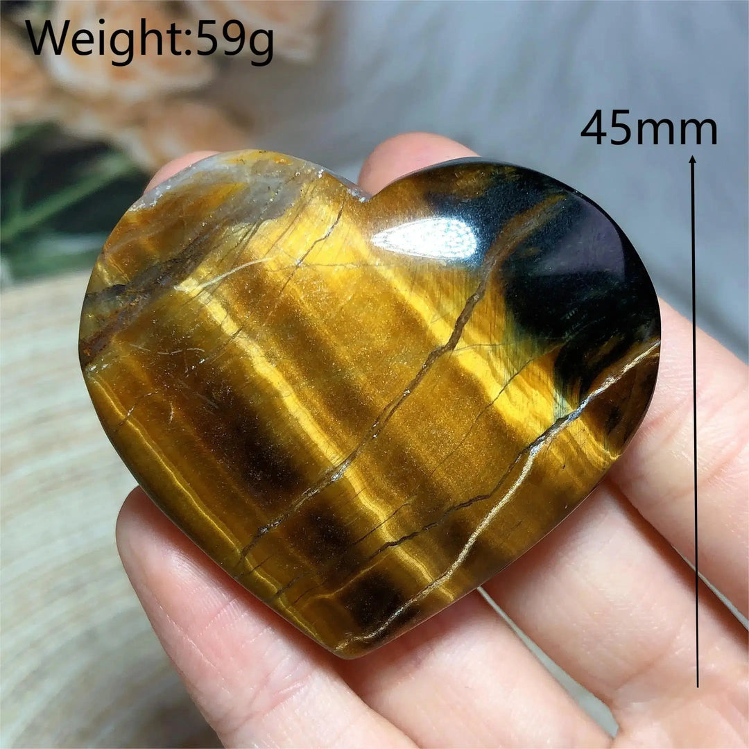 Blue And Yellow Tiger Eye Heart