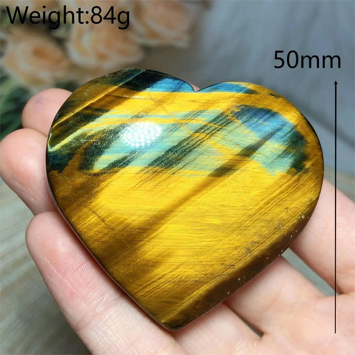 Blue And Yellow Tiger Eye Heart