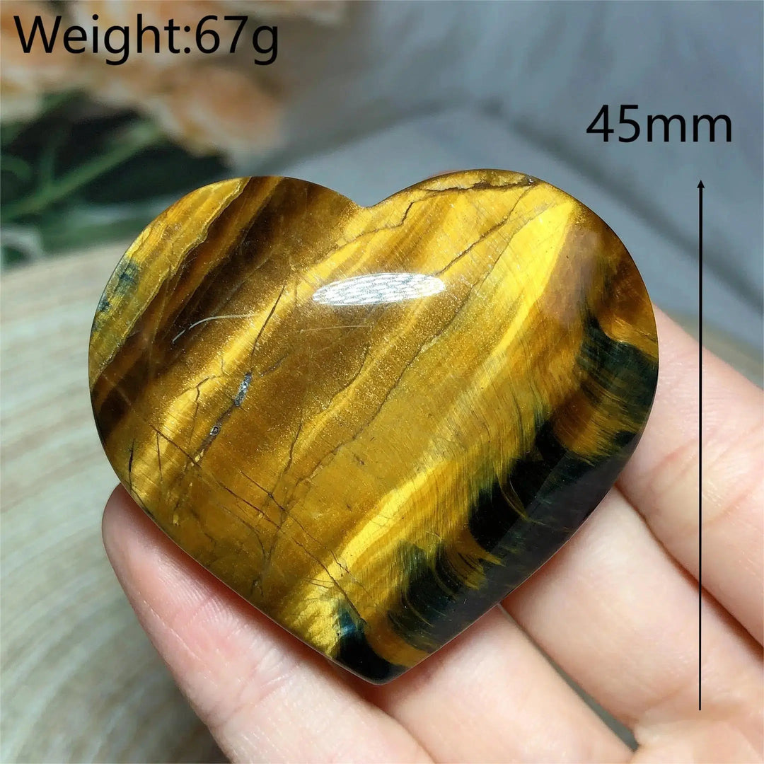 Blue And Yellow Tiger Eye Heart