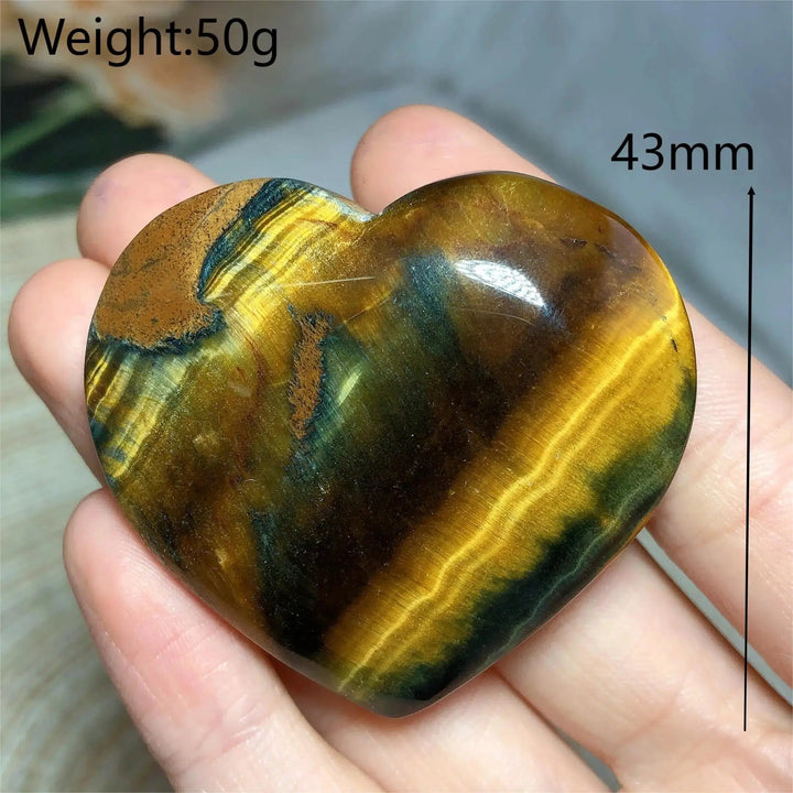 Blue And Yellow Tiger Eye Heart