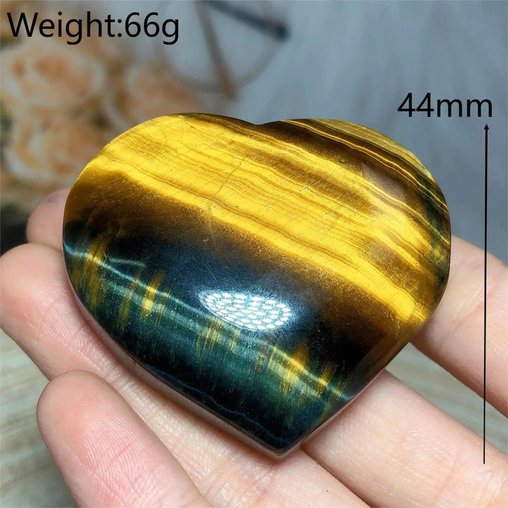 Blue And Yellow Tiger Eye Heart