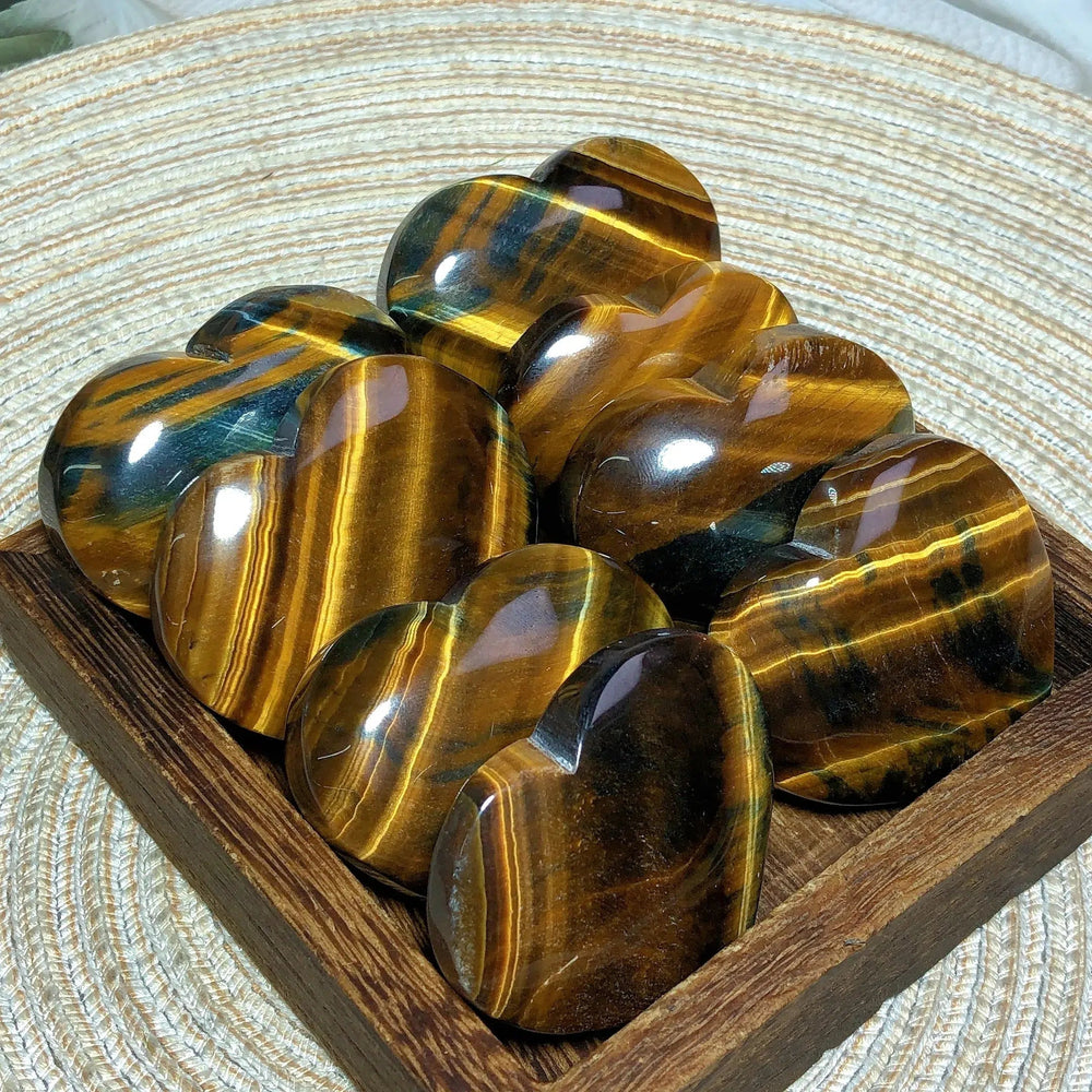 Blue And Yellow Tiger Eye Heart