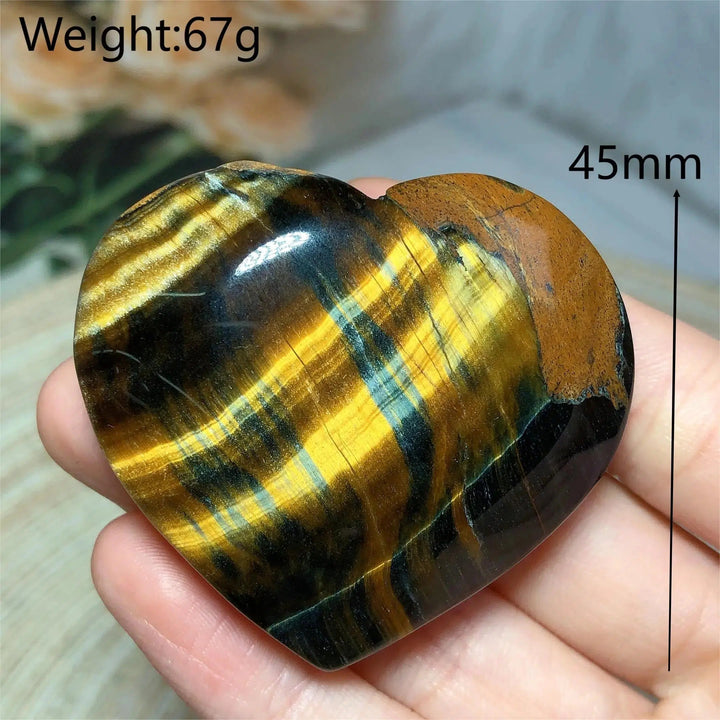 Blue And Yellow Tiger Eye Heart