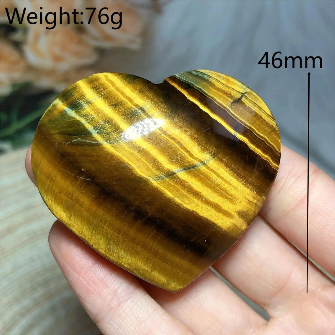 Blue And Yellow Tiger Eye Heart