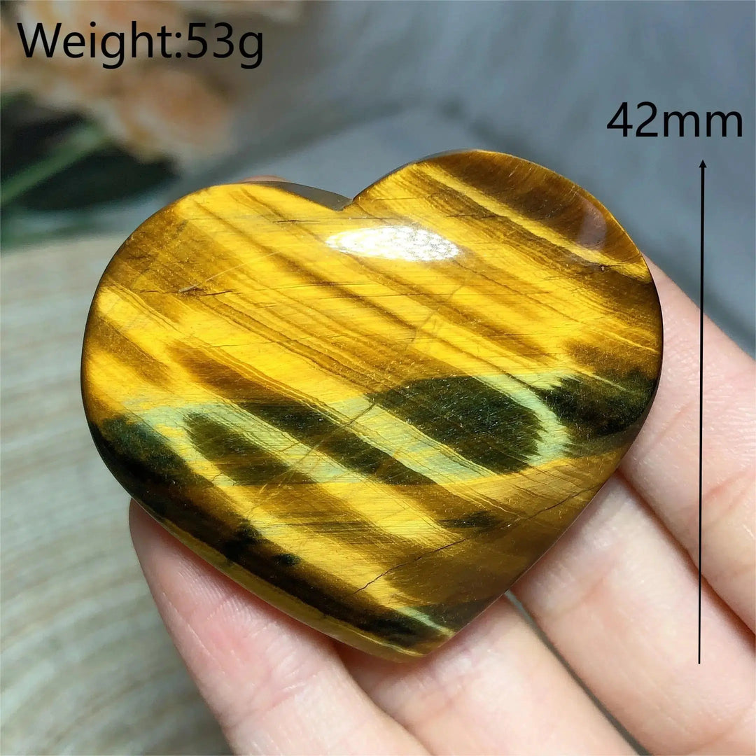 Blue And Yellow Tiger Eye Heart