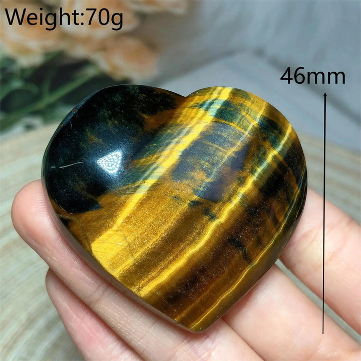 Blue And Yellow Tiger Eye Heart