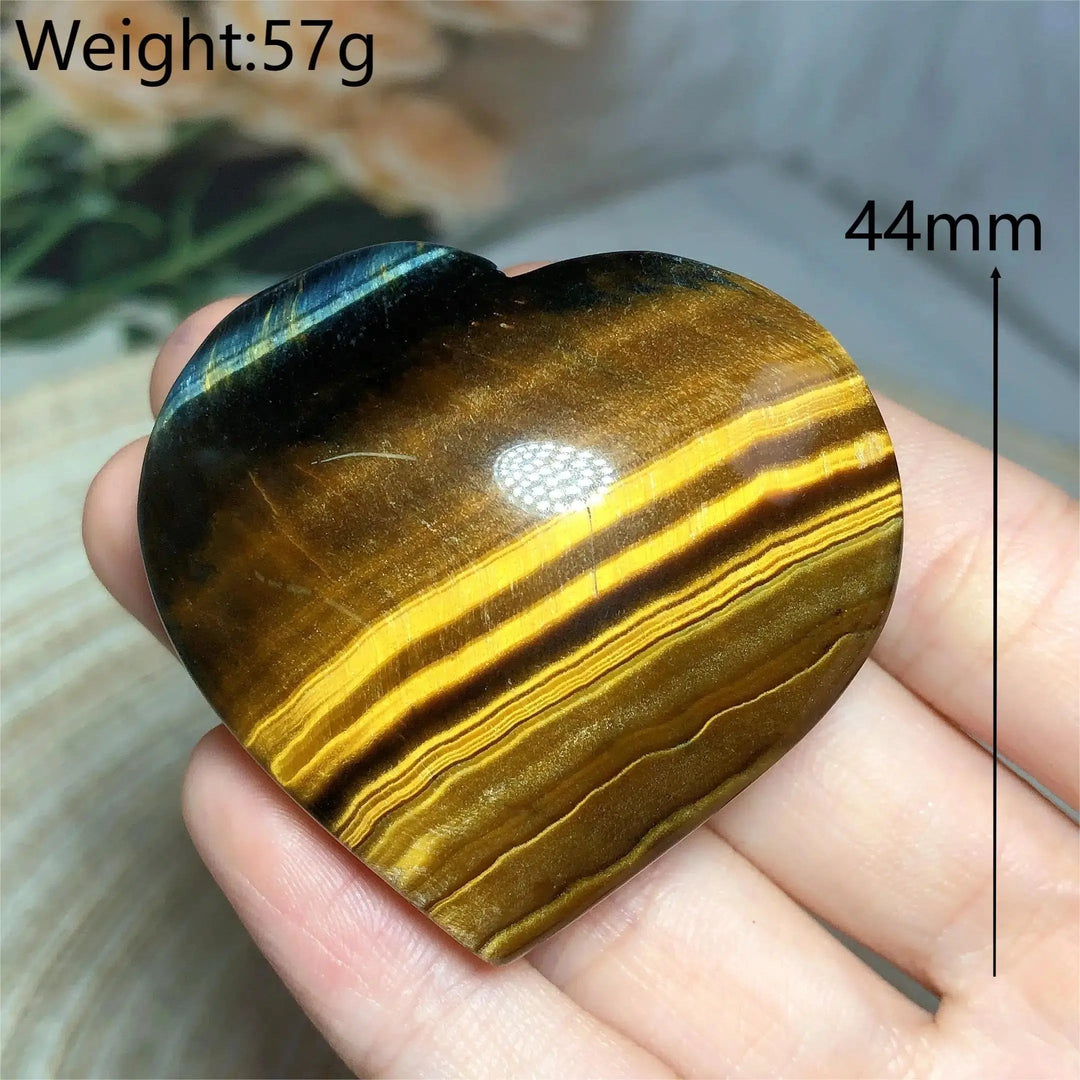 Blue And Yellow Tiger Eye Heart