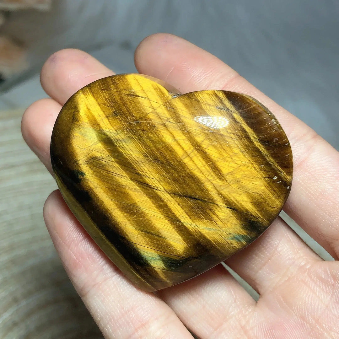 Blue And Yellow Tiger Eye Heart