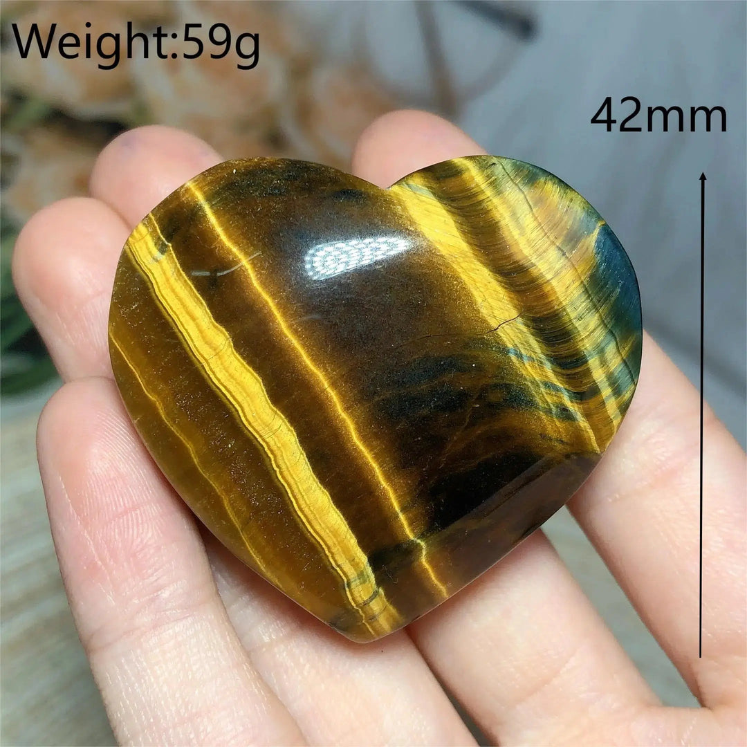 Blue And Yellow Tiger Eye Heart