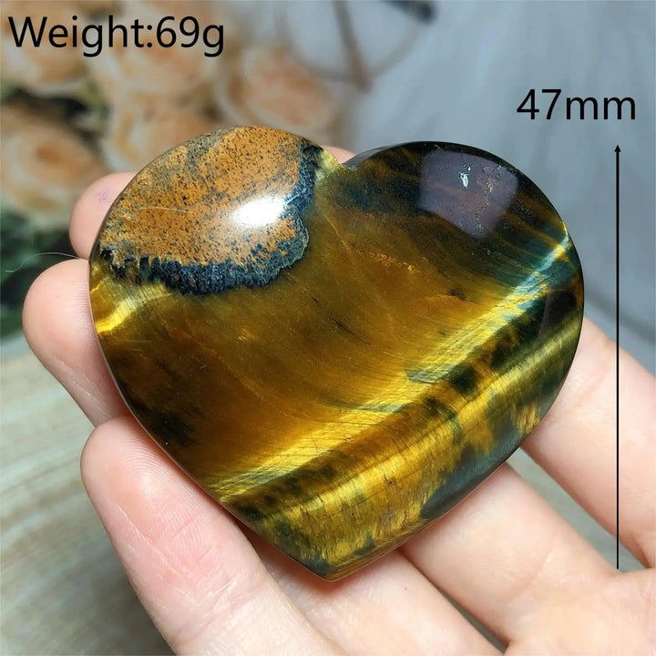 Blue And Yellow Tiger Eye Heart