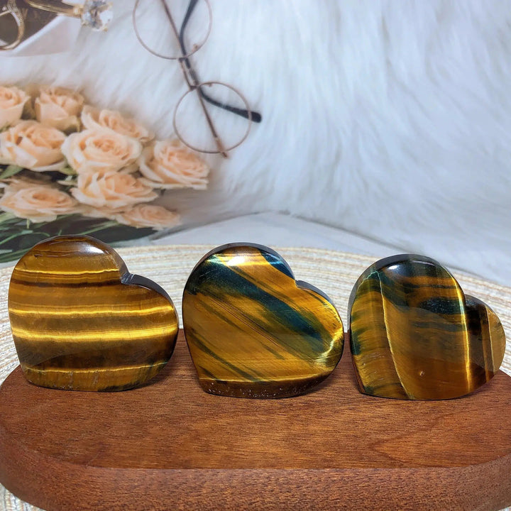 Blue And Yellow Tiger Eye Heart