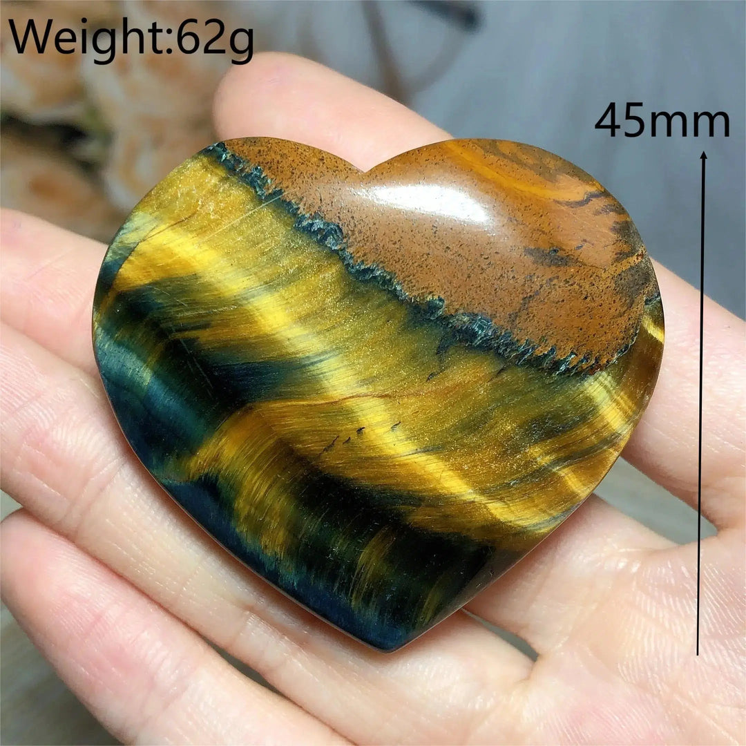 Blue And Yellow Tiger Eye Heart