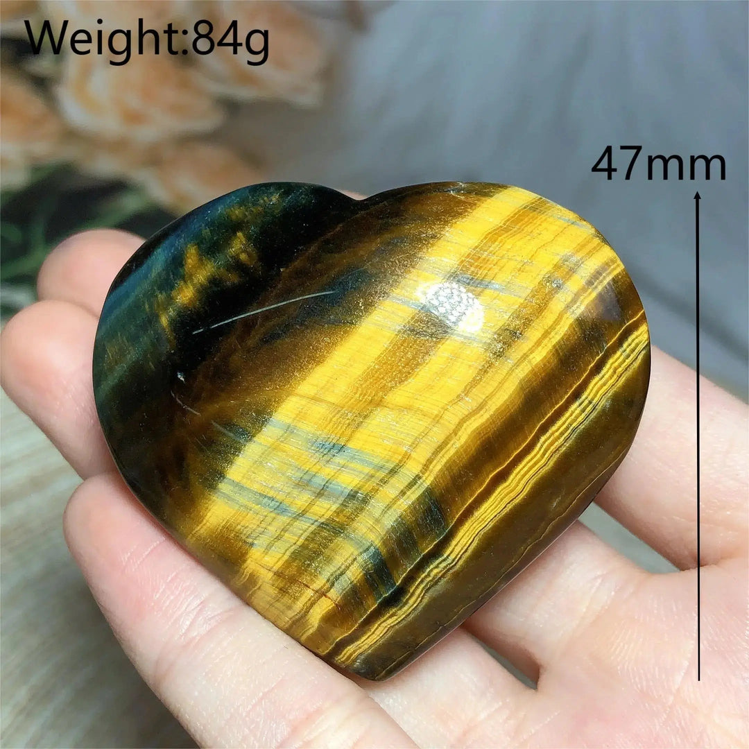 Blue And Yellow Tiger Eye Heart