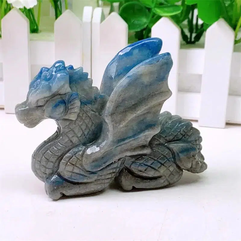 Blue Aventurine Dragon Carving