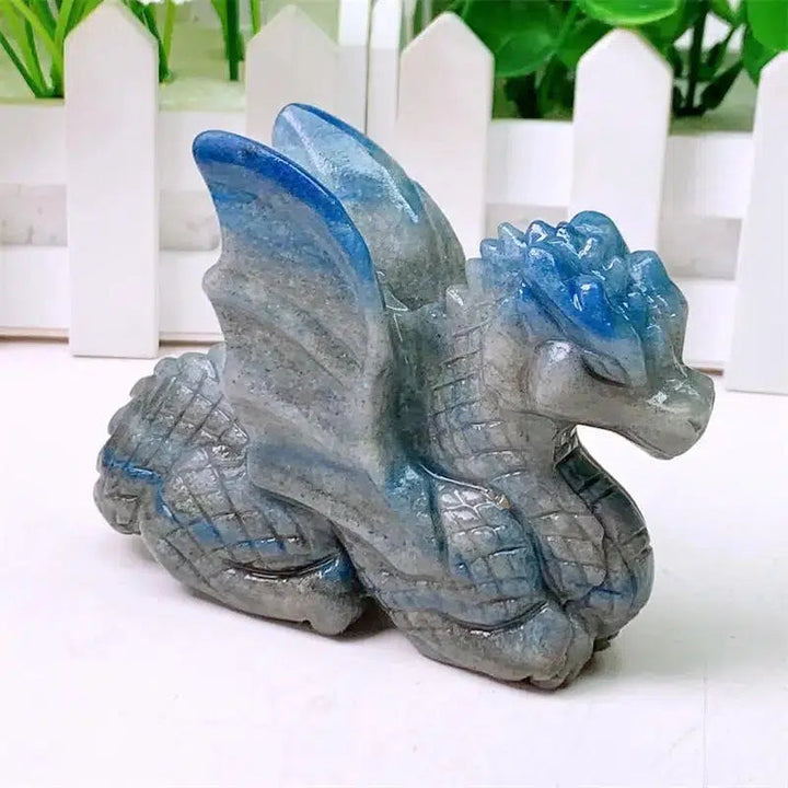 Blue Aventurine Dragon Carving