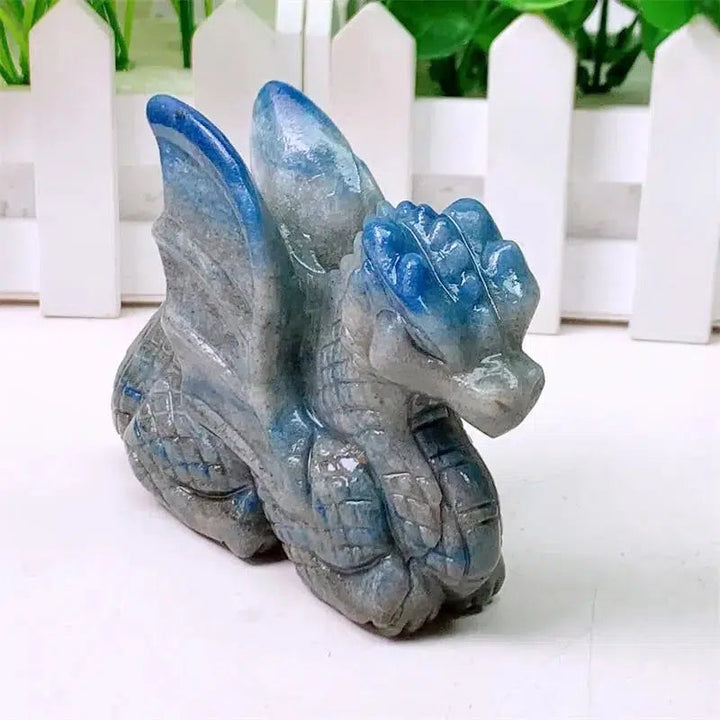 Blue Aventurine Dragon Carving