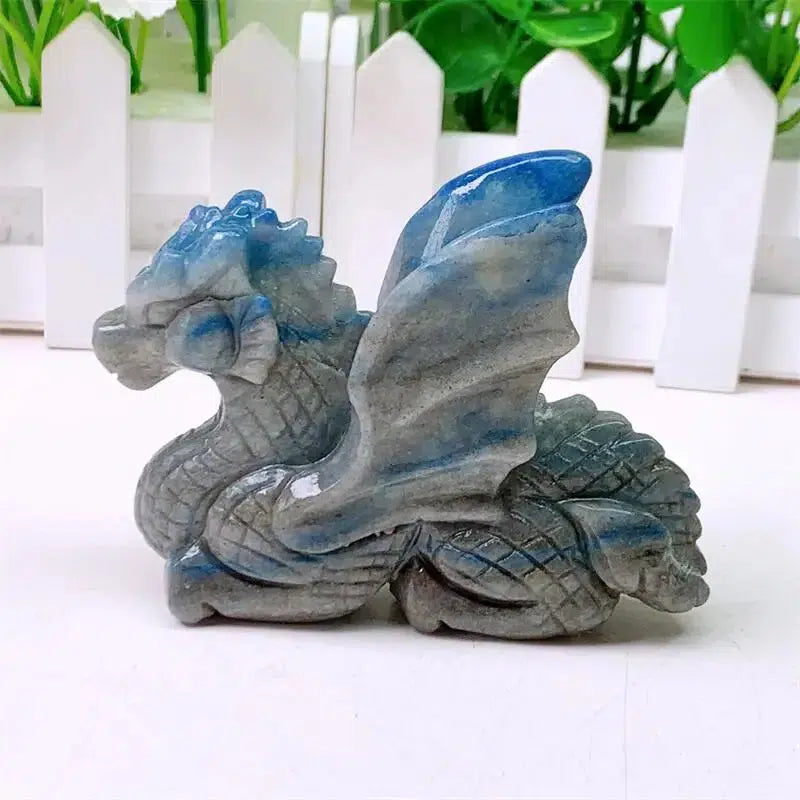 Blue Aventurine Dragon Carving