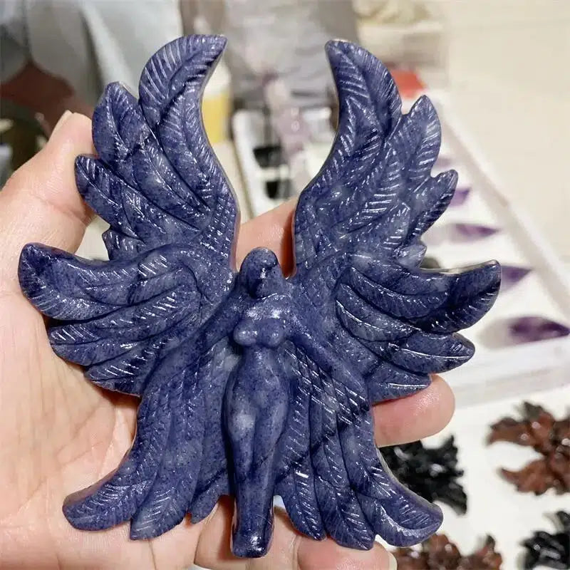 Blue Aventurine Seraph Angel Carving