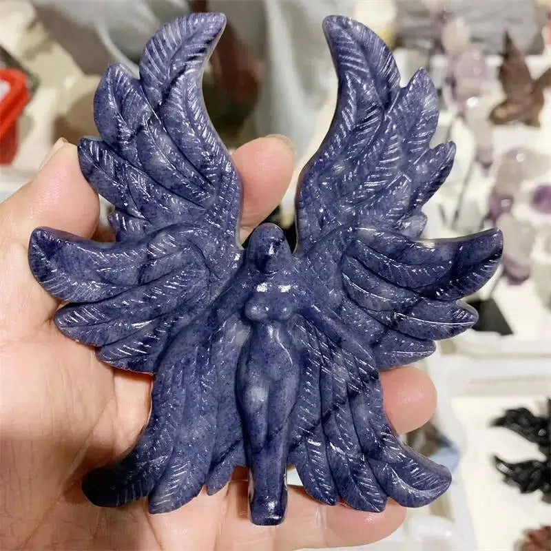 Blue Aventurine Seraph Angel Carving