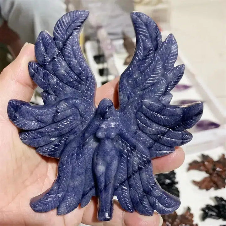 Blue Aventurine Seraph Angel Carving