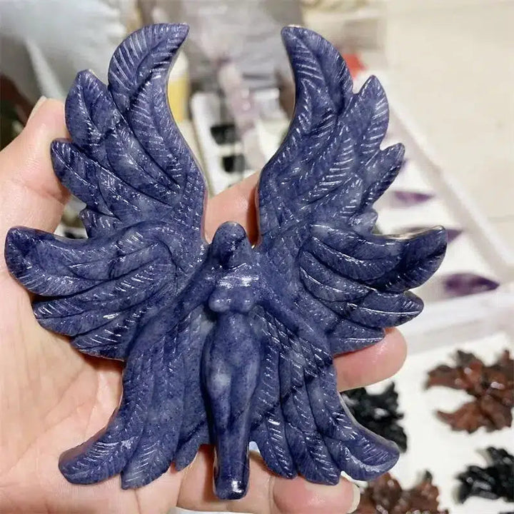 Blue Aventurine Seraph Angel Carving