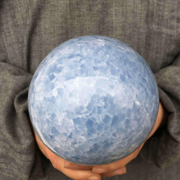 Blue Calcite Crystal Sphere