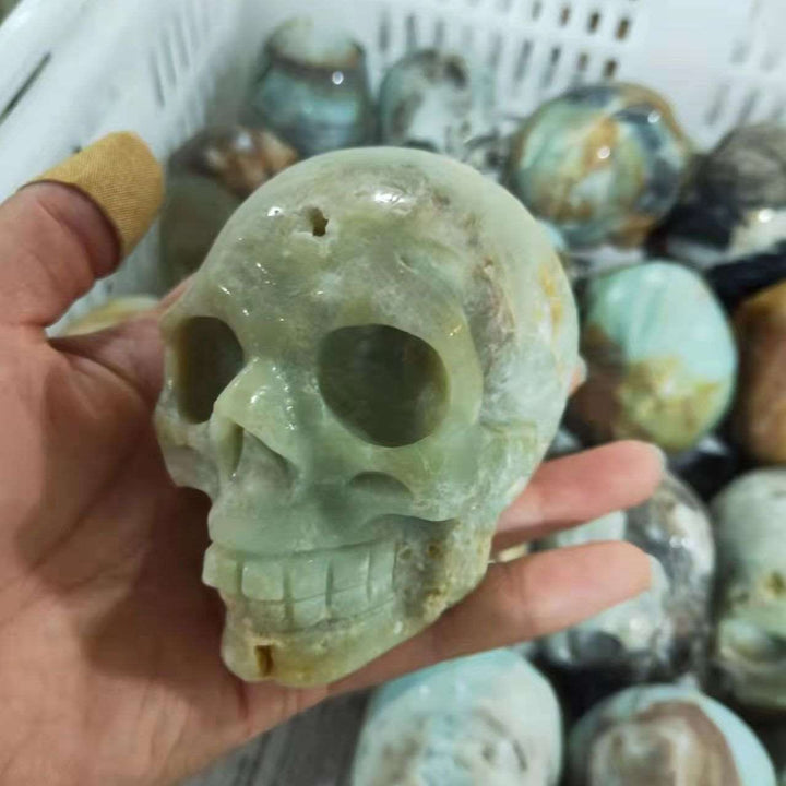 Blue Calcite Hand Carved Skull