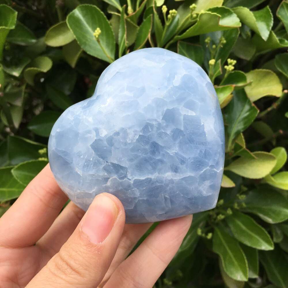 Blue Celestite Crystal Heart