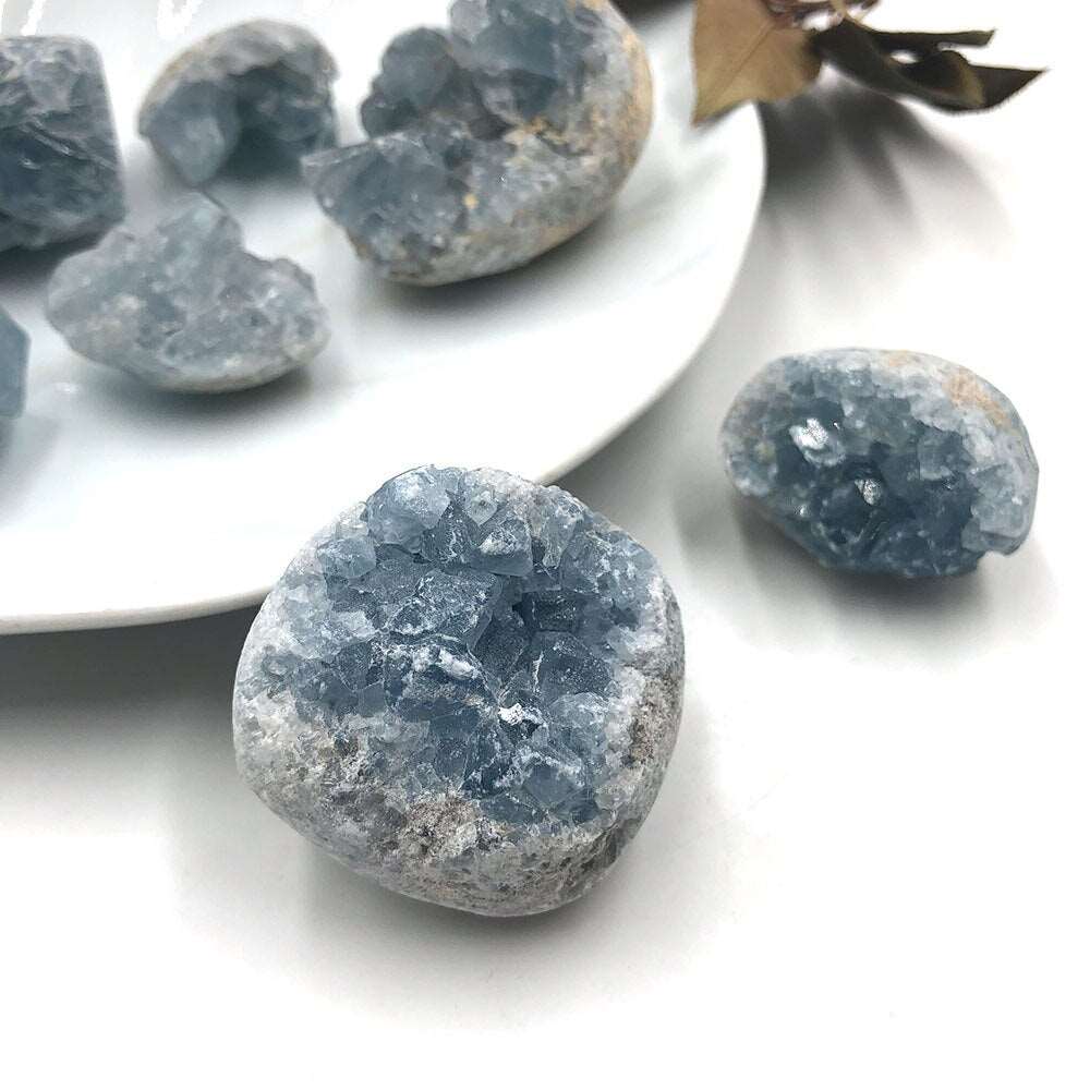 Blue Celestite Druzy Geode