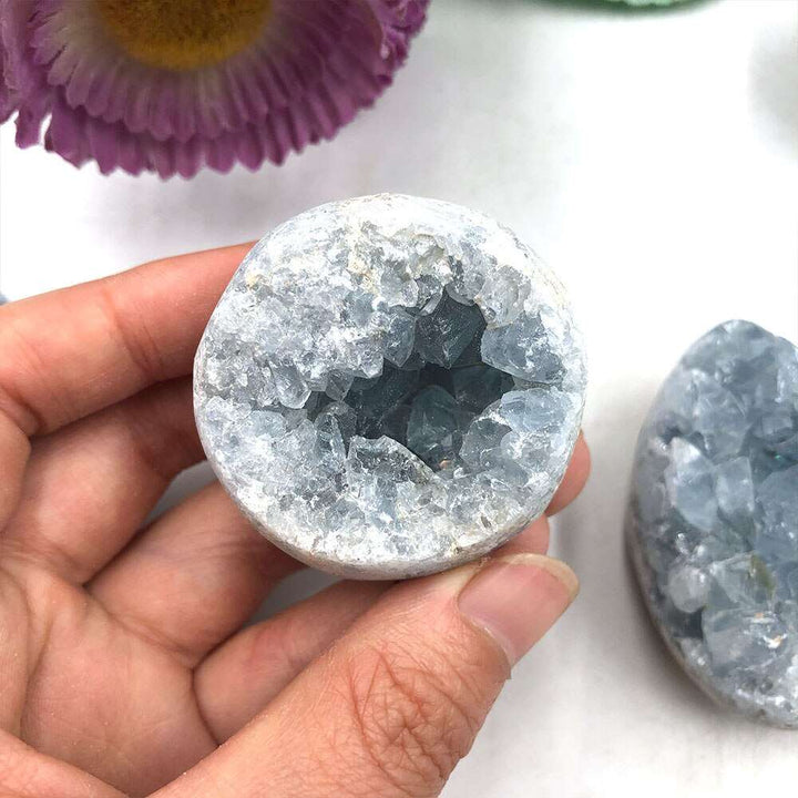 Blue Celestite Druzy Geode