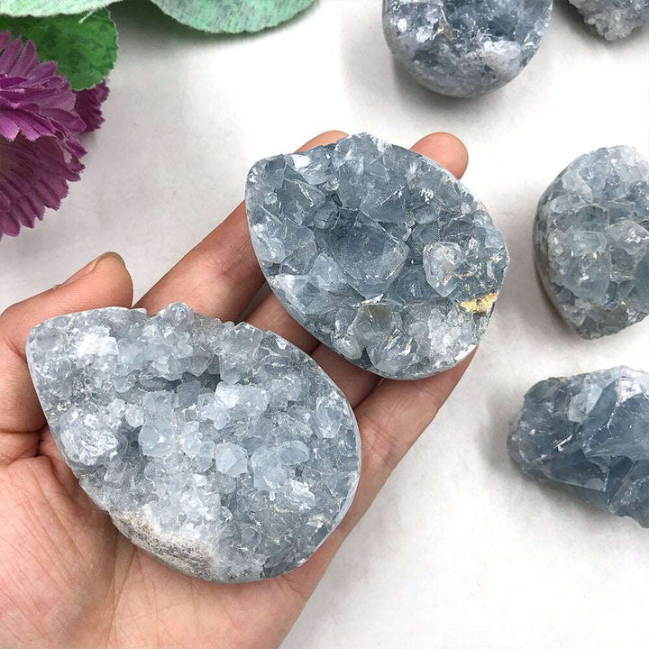 Blue Celestite Druzy Geode