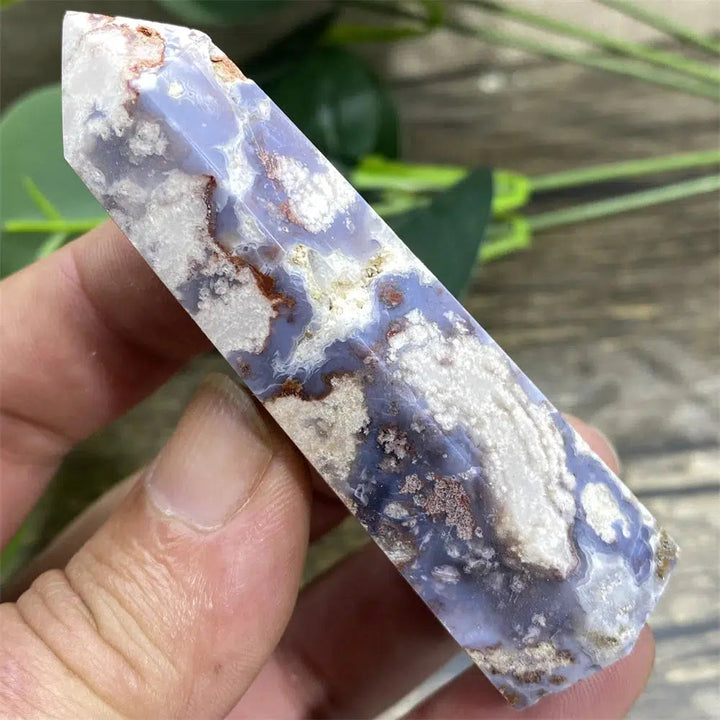 Blue Flower Agate Druzy Tower