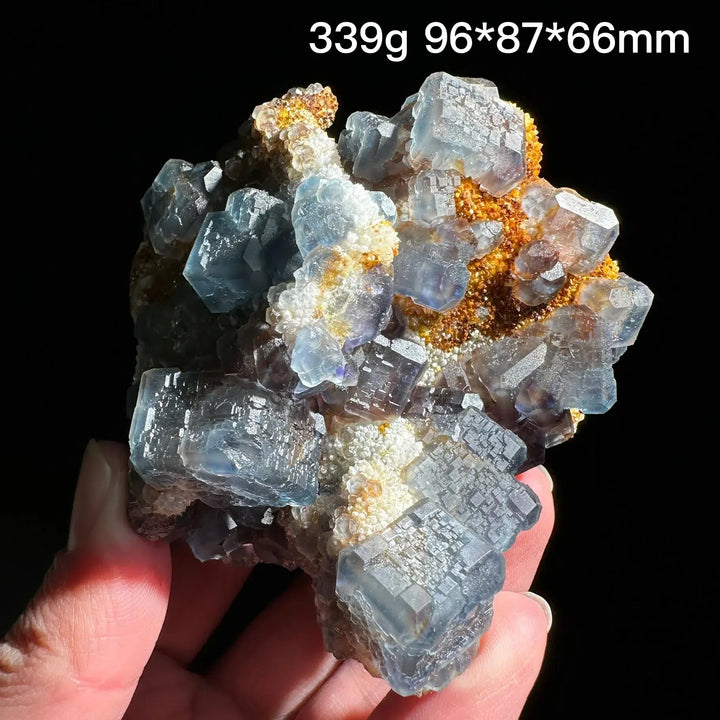 Blue Fluorite with Quartz Cluster