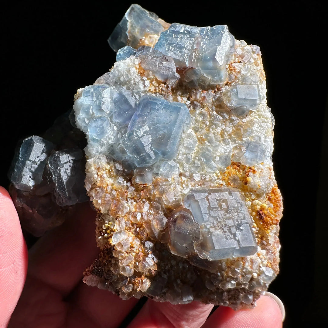 Blue Fluorite with Quartz Cluster