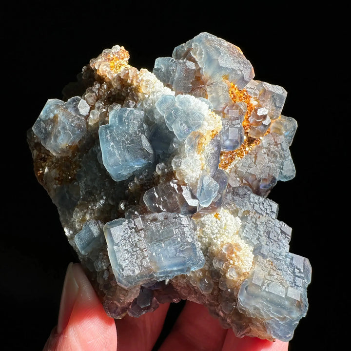 Blue Fluorite with Quartz Cluster