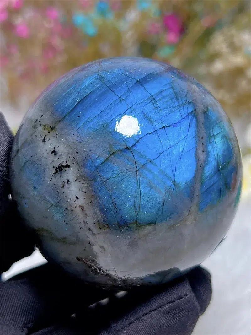 Blue High Flash Labradorite Sphere