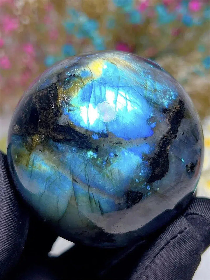 Blue High Flash Labradorite Sphere