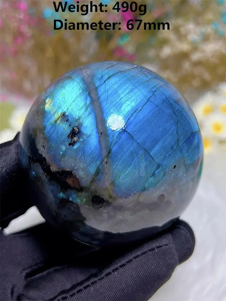 Blue High Flash Labradorite Sphere